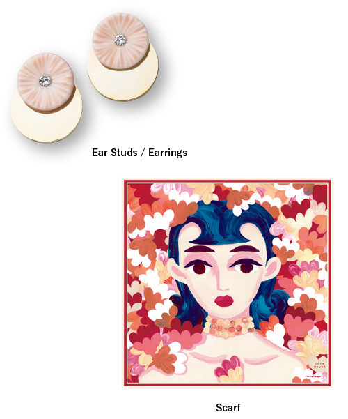 Ear Studs, Earrings, Scarf